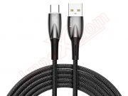 High-quality black Baseus CADH000501 Glimmer Series 100W 6A fast charging data cable with USB Type C to USB Type A connectors, 2m long, in blister